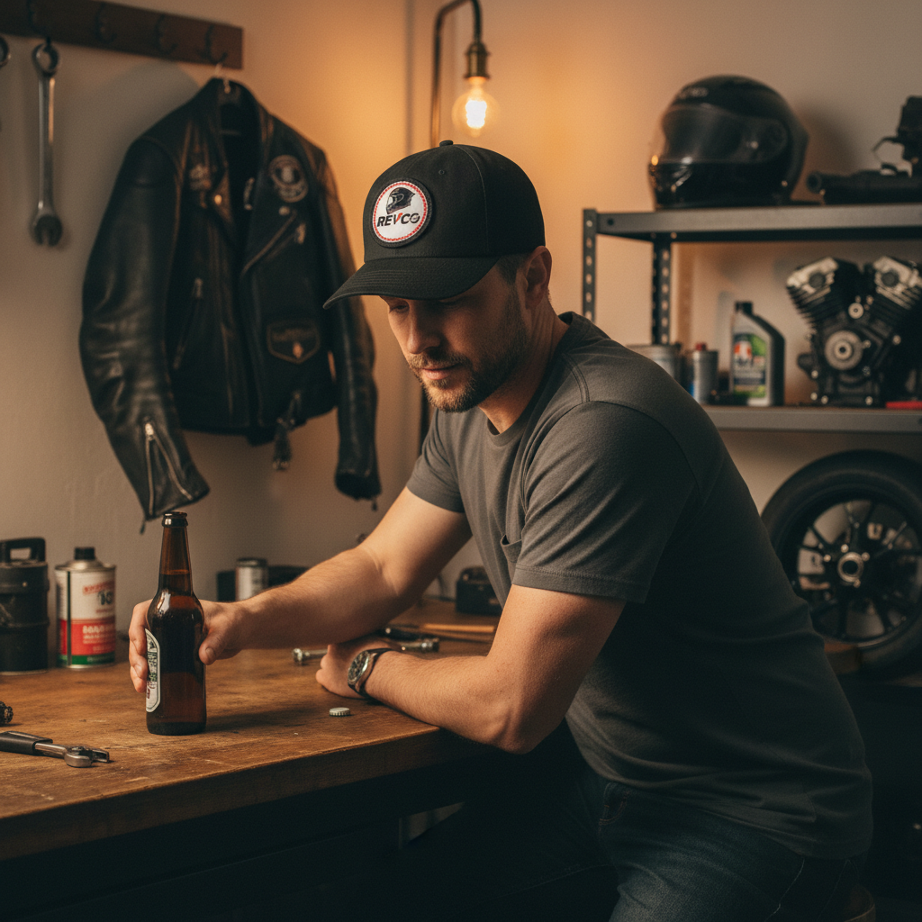 REVCO Logo Dad Hat with Round Leather Patch