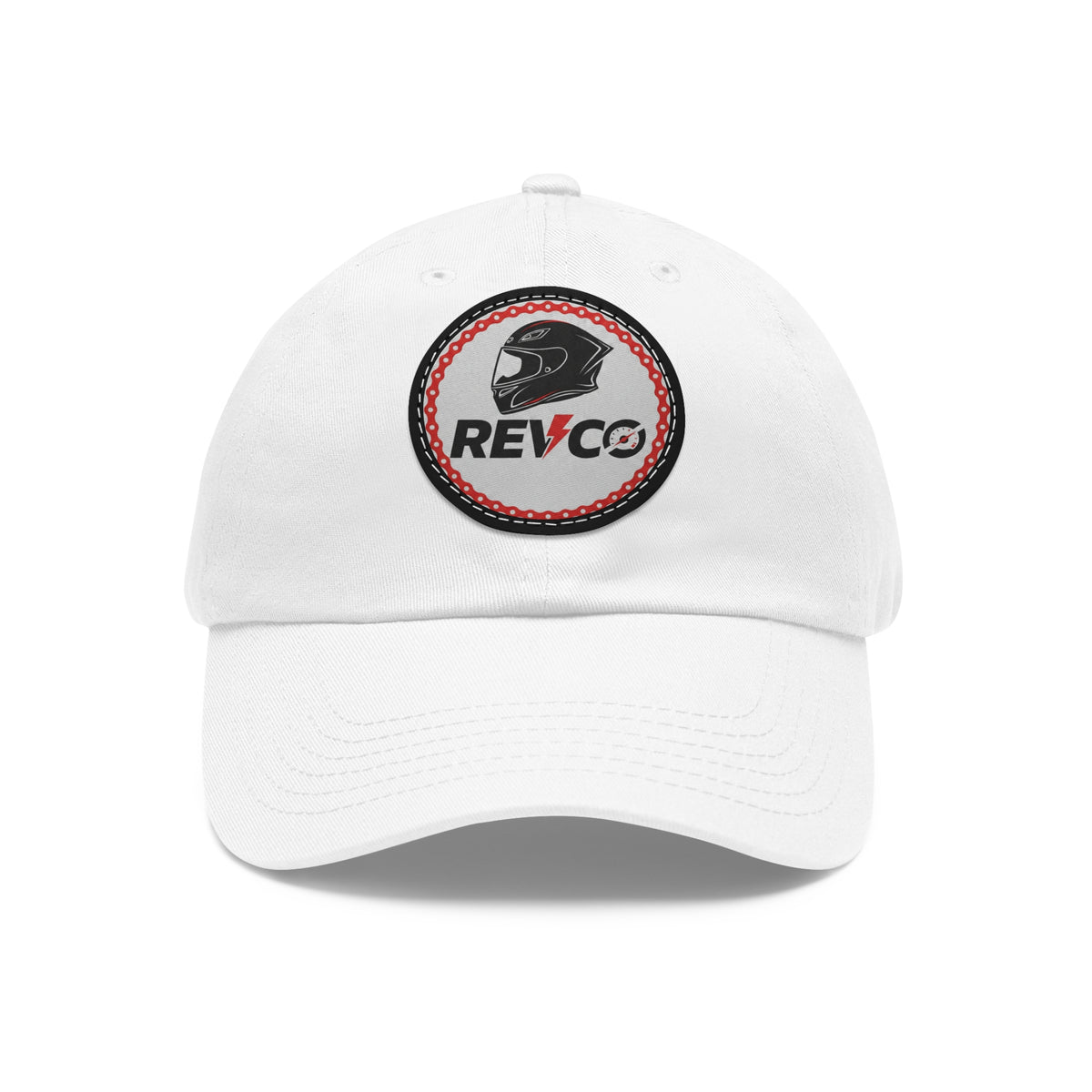REVCO Logo Dad Hat with Round Leather Patch